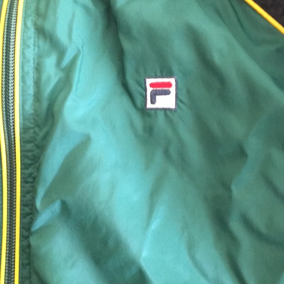 Vintage Fila Jacket Green Black Yellow - Picture 2 of 5